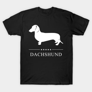 Smooth Dachshund Dog White Silhouette T-Shirt